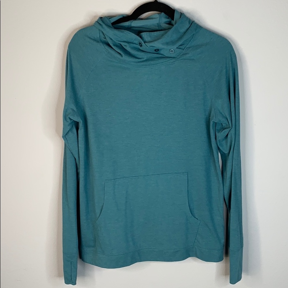 COPY - Toad&Co insect shield teal blue long sleeve hood L
